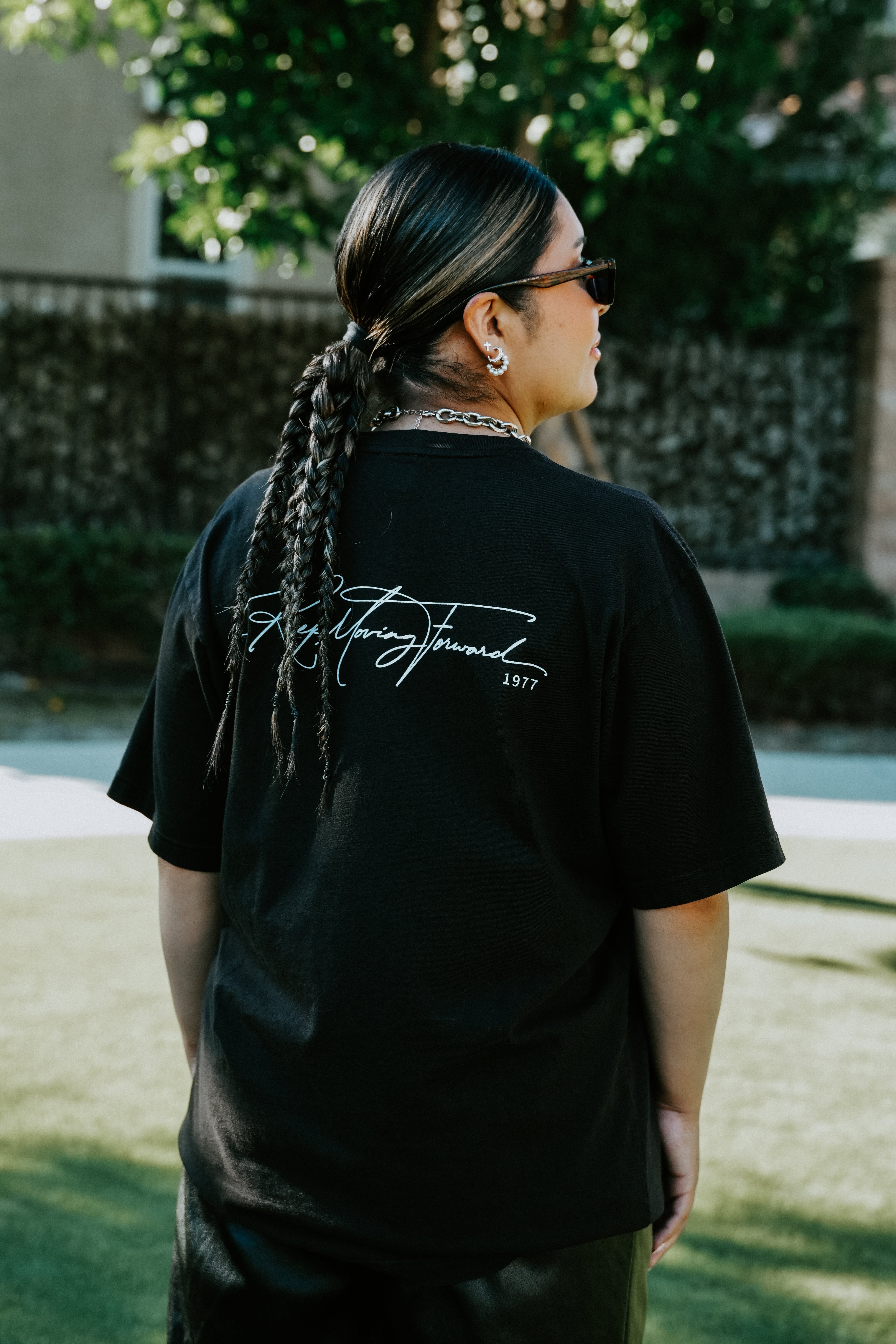 Black combo Keep Moving forward logo T-shirt